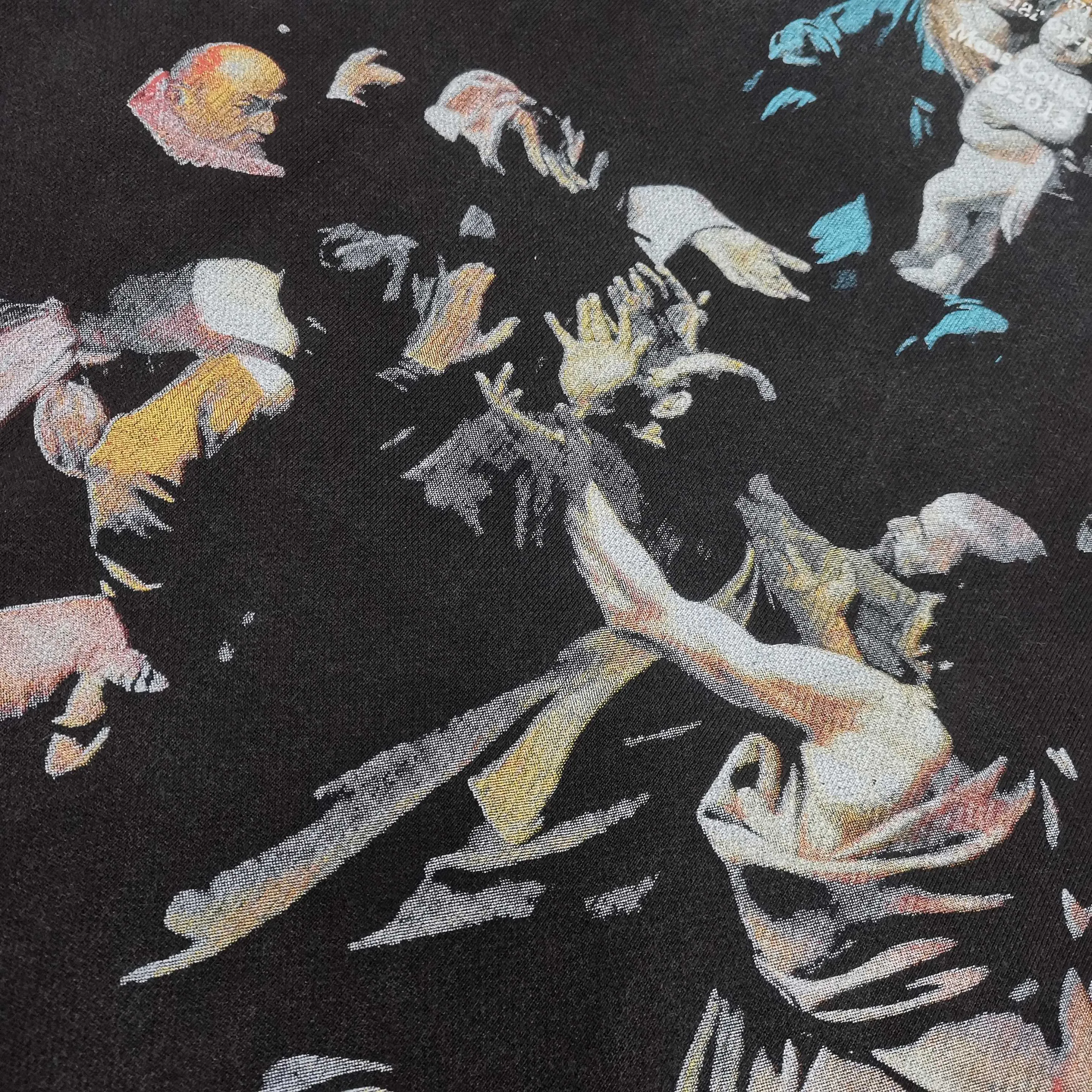 off white 25ss religious portrait oil painting 460g washed hooded sweatshirt Color: washed black Size: S M L XL P240
